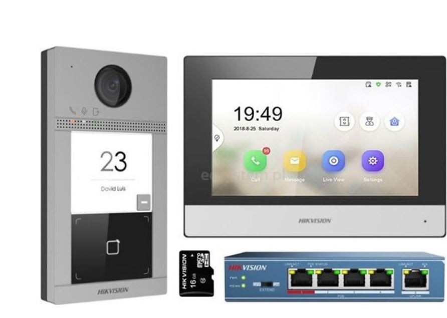 Egylakásos video szett, 2vez. Wifi, 2MP, HIKVISION DS-KIS604-S